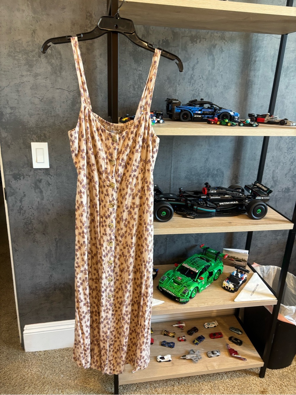 O'Neill Beige Sundress with Purple Floral Print